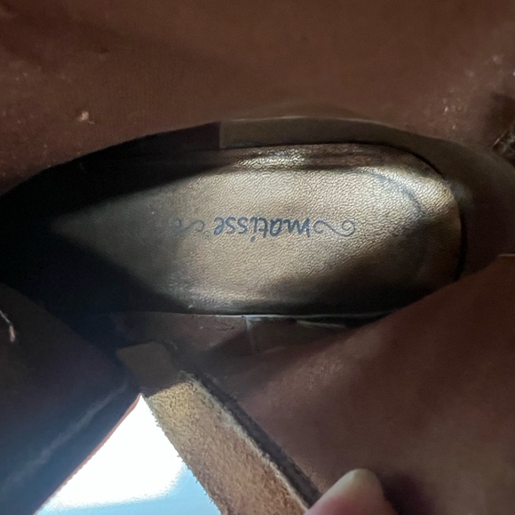 Floral Embossed Leather Tall Cowboy Boots Cognac Brown Size 8| Cottage Cabincore - Picture 11 of 11